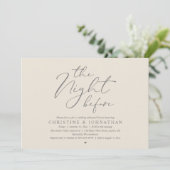 The Night Before Wedding Rehearsal Romantic Dinner Einladung (Stehend Vorderseite)