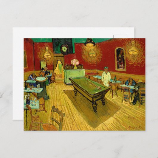 The Night Cafe Vincent Van Gogh Postkarte (Vorne/Hinten)