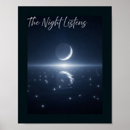 🖼️ The Night Lists - Crescent Moon & Star Poster