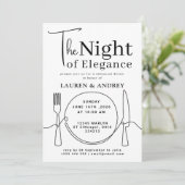 The Night of Elegance Photo Rehearsal Dinner Einladung (Stehend Vorderseite)
