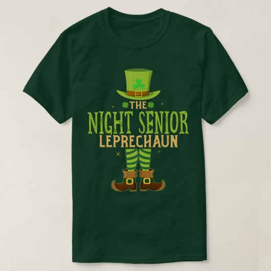 The Night Senior Leprechaun Funny Matching St. Pat T-Shirt (Design vorne)