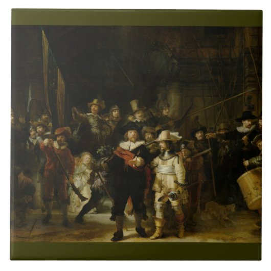 The Night Watch, Rembrandt van Rijn Fliese (Vorderseite)