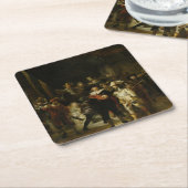 The Night Watch, Rembrandt van Rijn Rechteckiger Pappuntersetzer (angewinkelt)