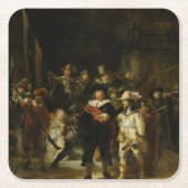The Night Watch, Rembrandt van Rijn Rechteckiger Pappuntersetzer (Vorderseite)
