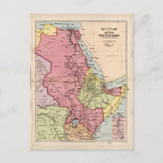 The Nile Basin, Ägypten Map (1916) Postkarte