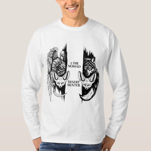 The Nomad Desert Hunter - Fantasy Warrior Art T-Shirt (Vorderseite)