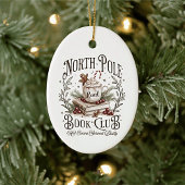 The North Pole Book Club Oval Christmas Ornament