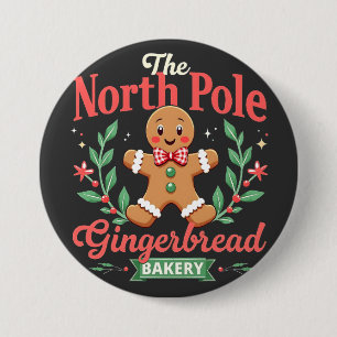 The North Pole Gingerbrot Bakery Weihnachten Button