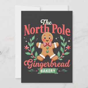 The North Pole Gingerbrot Bakery Weihnachten Dankeskarte