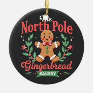The North Pole Gingerbrot Bakery Weihnachten Keramik Ornament