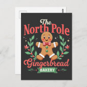 The North Pole Gingerbrot Bakery Weihnachten Postkarte (Vorne/Hinten)