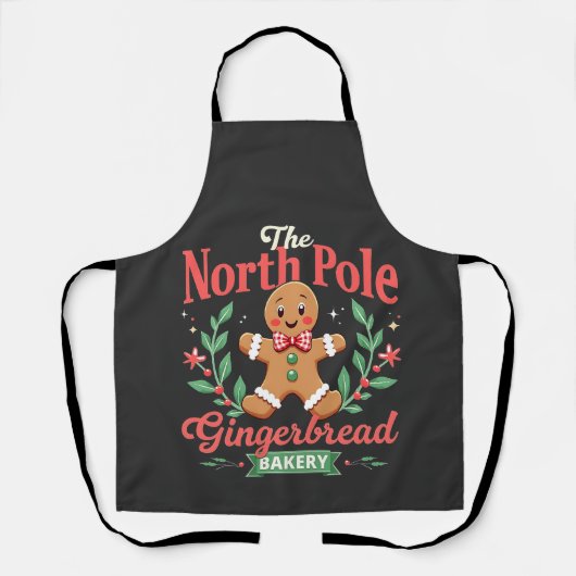 The North Pole Gingerbrot Bakery Weihnachten Schürze (Vorderseite)