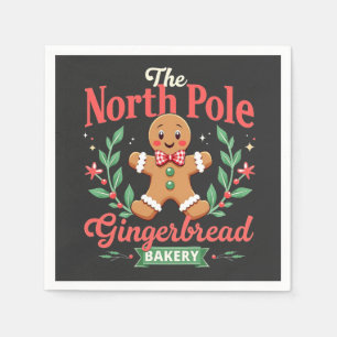 The North Pole Gingerbrot Bakery Weihnachten Serviette