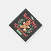 The North Pole Gingerbrot Bakery Weihnachten Serviette (Ecke)