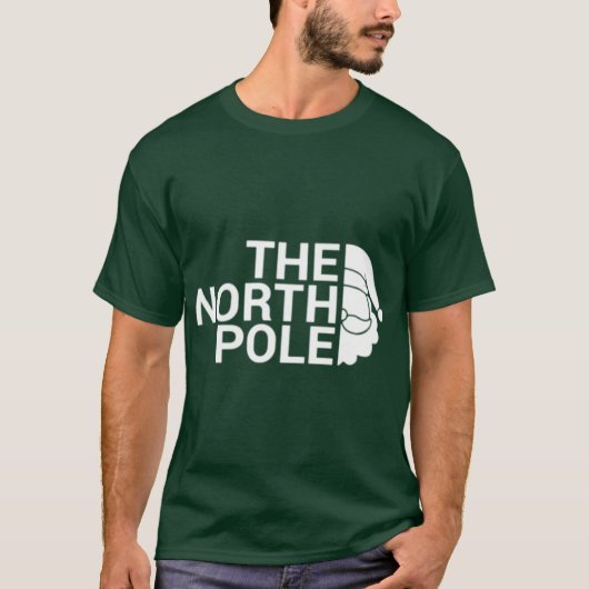 The North Pole White funny Christmas pun design T-Shirt (Vorderseite)