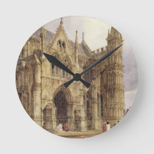 The North-West Porch of Salisbury Cathedral, 1832 Runde Wanduhr