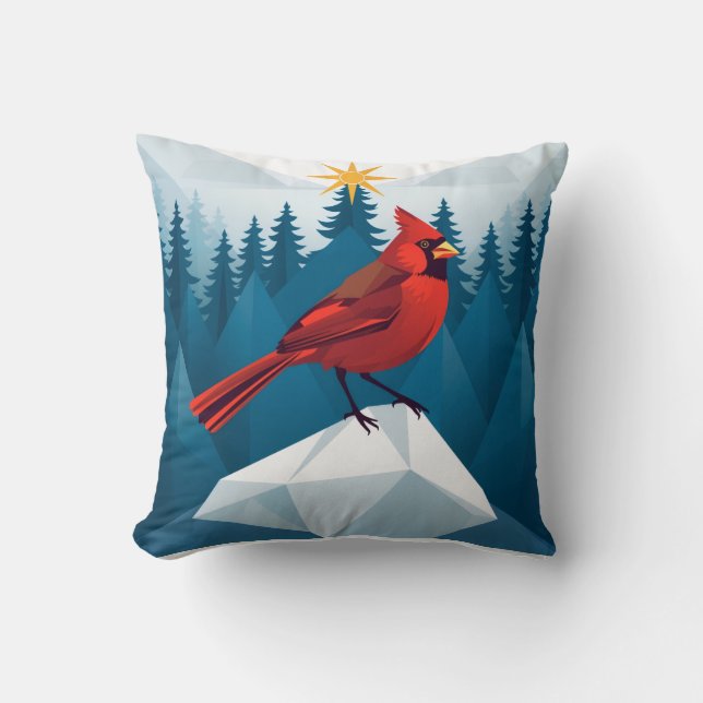 The northern cardinal Christmas special Kissen (Vorderseite)