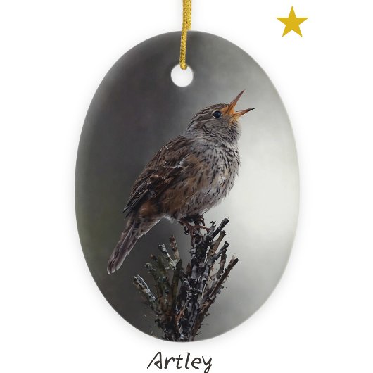 The Northern House Wren Bird Mainting Year Keramik Ornament