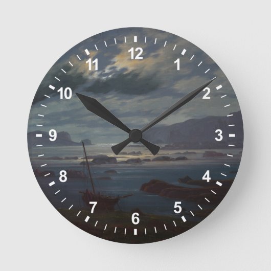 The Northern Sea in Moonlight, 1823-24 Runde Wanduhr (Vorderseite)