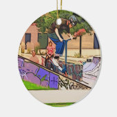 The Nosedive Landing - Scooter Rider Trick Keramik Ornament (Links)