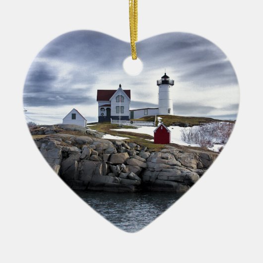 The "Nubble" Cape Neddick lighthouse York, Maine Keramikornament (Vorne)
