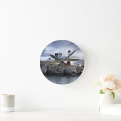 The "Nubble" Cape Neddick lighthouse York, Maine Runde Wanduhr (Zuhause)