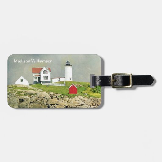 The Nubble Lighthouse as a Luggage / Gepäckanhänger (Vorderseite horizontal)
