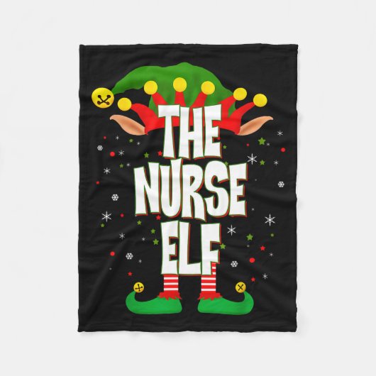 The Nurse Elf Christmas Fleecedecke (Vorderseite)