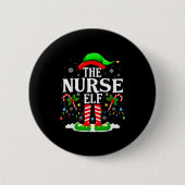 The Nurse Elf Christmas Nursing Funny Rn Christmas Button (Vorderseite)