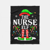 The Nurse Elf Christmas Nursing Funny Rn Christmas Fleecedecke (Vorderseite)