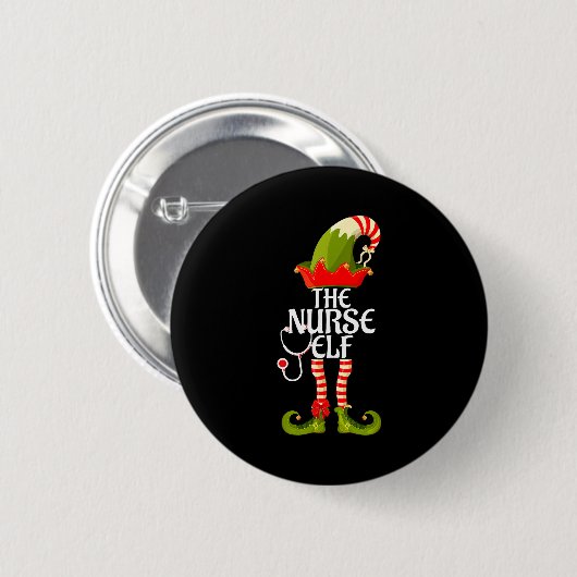 The Nurse Elf Family Matching Christmas 2023 Button (Vorne & Hinten)