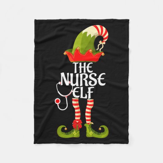 The Nurse Elf Family Matching Christmas 2023 Fleecedecke (Vorderseite)