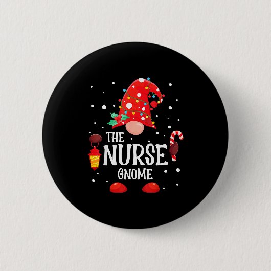 The Nurse Gnome Matching Family Christmas Gnome Pa Button (Vorderseite)