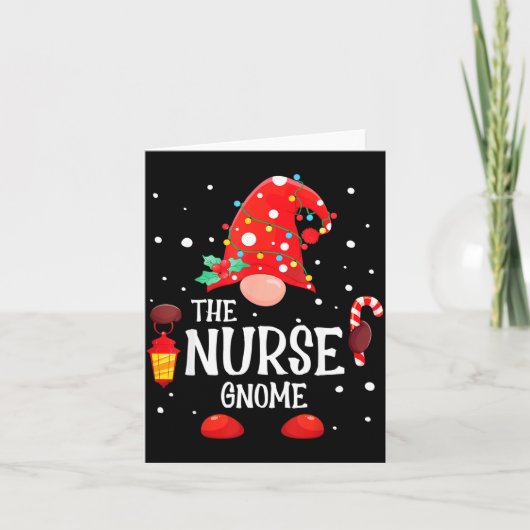 The Nurse Gnome Matching Family Christmas Gnome Pa Karte (Vorderseite)