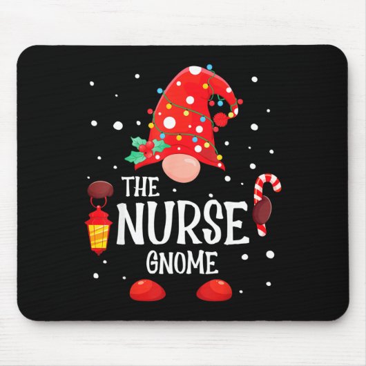 The Nurse Gnome Matching Family Christmas Gnome Pa Mousepad (Vorne)