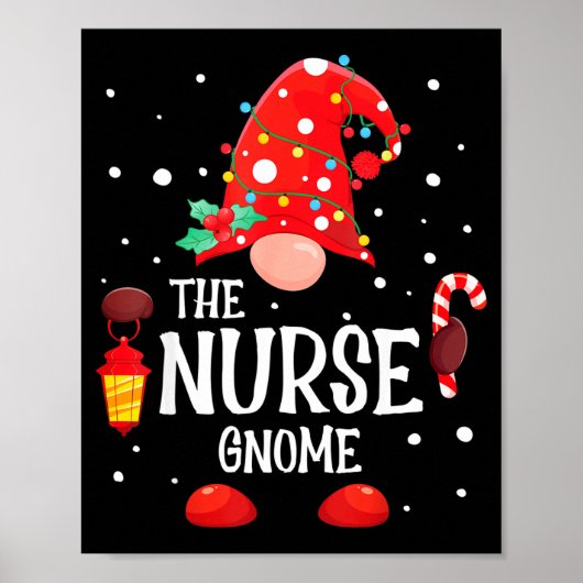 The Nurse Gnome Matching Family Christmas Gnome Pa Poster (Vorne)