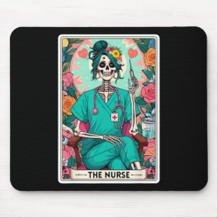 The Nurse Tarot Card Funny Skelett Nurse Hexy Mousepad