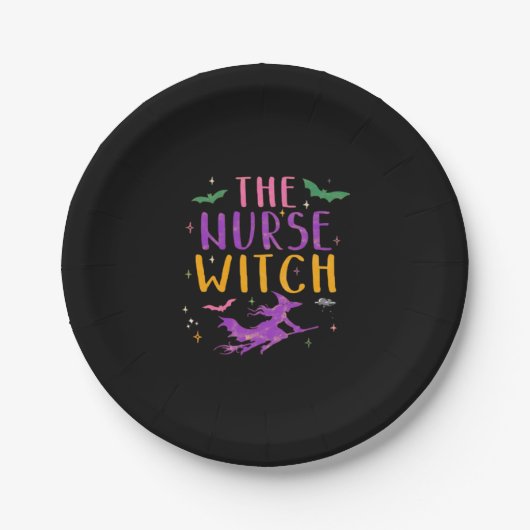 The Nurse Witch Halloween Classic T-Shirt Pappteller (Vorderseite)