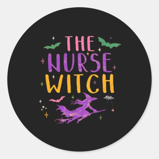 The Nurse Witch Halloween Classic T-Shirt Runder Aufkleber (Vorderseite)