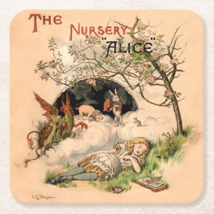 The Nursery Alice 1890 Vintage Wunderland Cover Rechteckiger Pappuntersetzer
