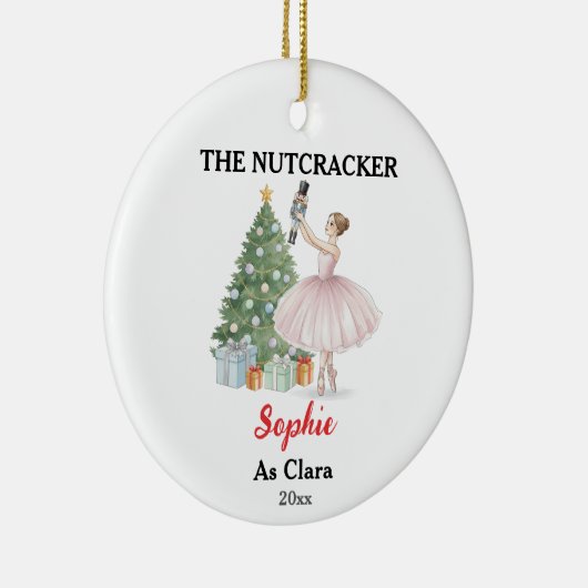 The Nutcracker Ballerina Custom Name & Role Keramik Ornament (Rechts)