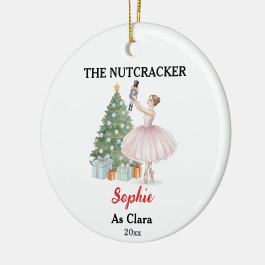 The Nutcracker Ballerina Custom Name & Role Keramik Ornament (Links)