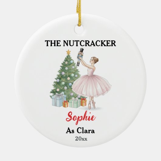 The Nutcracker Ballerina Custom Name & Role Keramik Ornament (Hinten)