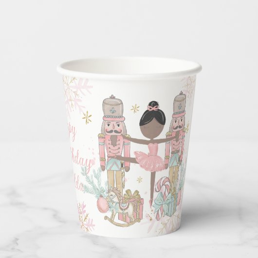 The Nutcracker Ballet Pastel Blush Pink Christmas Pappbecher (Rückseite)