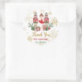 The Nutcracker Ballet Red Green Christmas Favor Runder Aufkleber (Tasche)