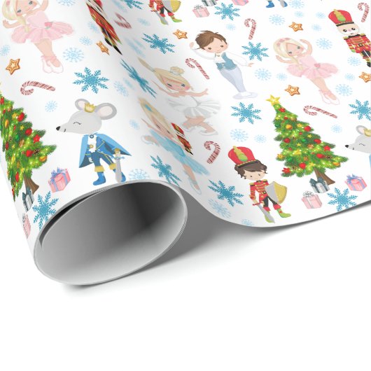 The Nutcracker Characters Clara Winter Christmas Geschenkpapier (Rolleneckpunkt)