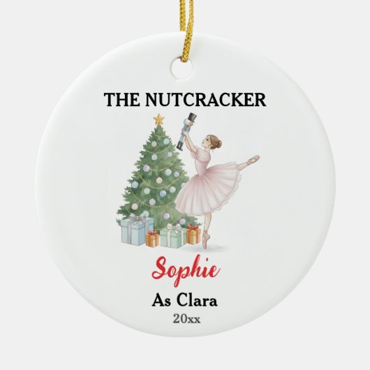 The Nutcracker Custom Name & Photo Ballet Keepsake Keramik Ornament (Vorne)