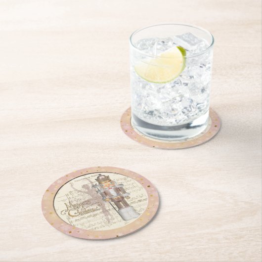 The Nutcracker Suite - Pink Sequins Paper Unterset Runder Pappuntersetzer (Vor Ort)