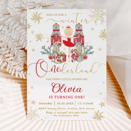 The Nutcracker Winter Onederland 1st Birthday Red Einladung