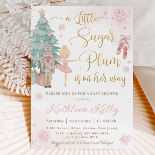 The Nutcracker Winter Wonderland Girl Baby Shower Einladung
